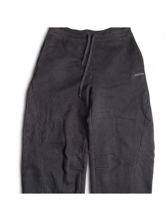 Aritzia Pants - Aritzia Womens mega fit sweat fleece black barrel leg sweatpants sz M adjustable